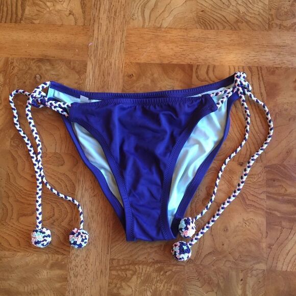 DARK BLUE Bikini with Rope Ties - Picture 4 of 11
